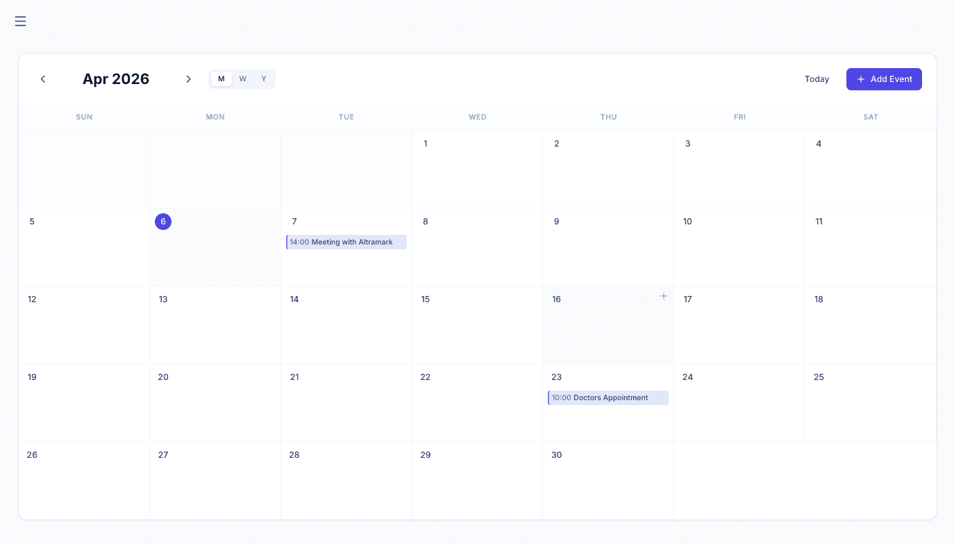 Productivity calendar app
